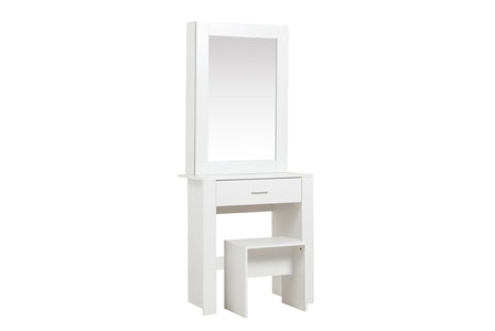 1 Drawer Sliding Mirror Dressing Table White