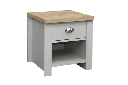 1 Drawer Lamp Table Grey & Oak