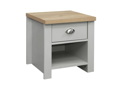1 Drawer Lamp Table Grey & Oak