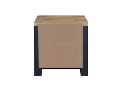 1 Drawer Lamp Table Navy Blue & Oak