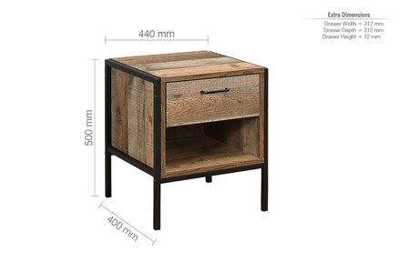 1 Drawer Bedside Rustic