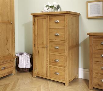 1 Door 5 Drawer Wardrobe Oak